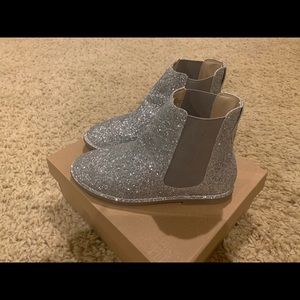 Girls Crewcuts silver Chelsea boots